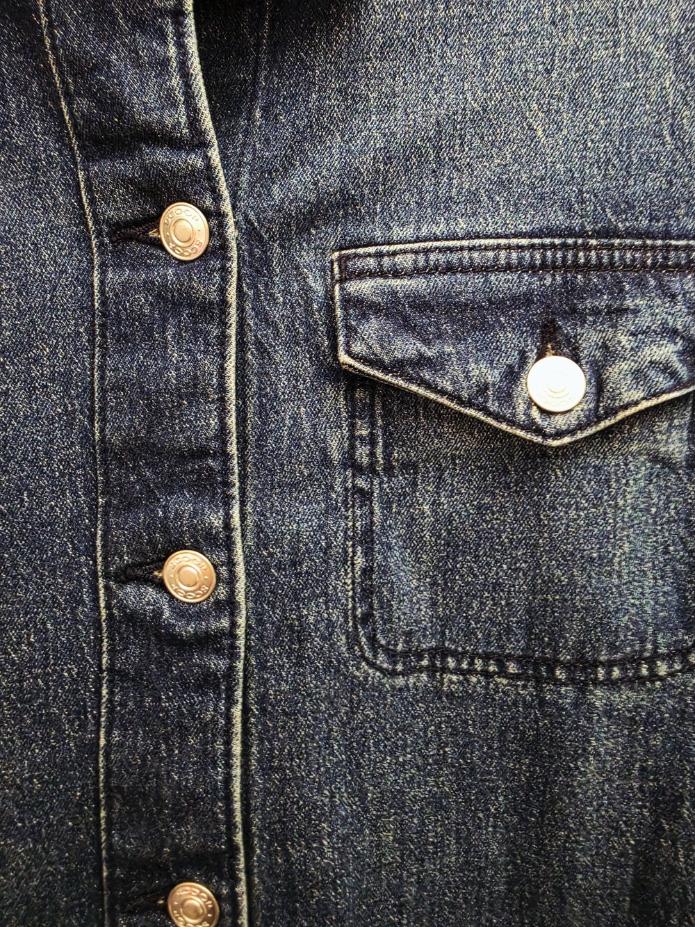 Dark Blue Denim Mini Shirt Dress NWT - Picture 7 of 12
